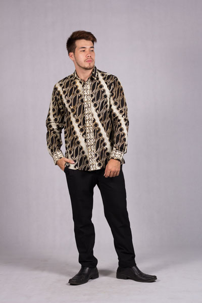 Baju Kerja Pria Kemeja Lengan Panjang Batik Motif Batik Solo Parang